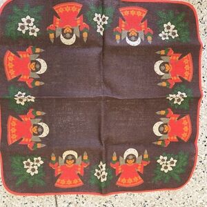 Vintage Angels Sodahl Square Tablecloth 22" Denmark Jute MCM